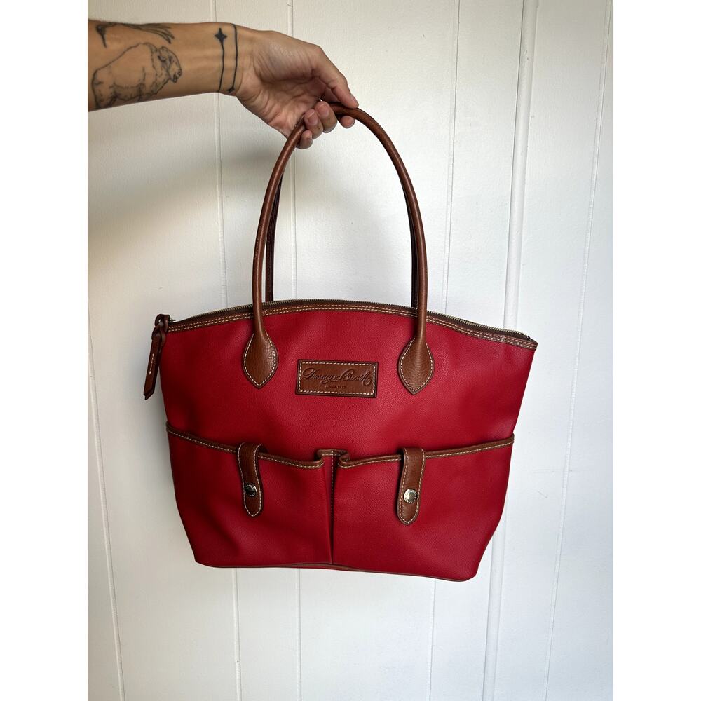 Dooney and Bourke Double Pocket Leather Tote Bag